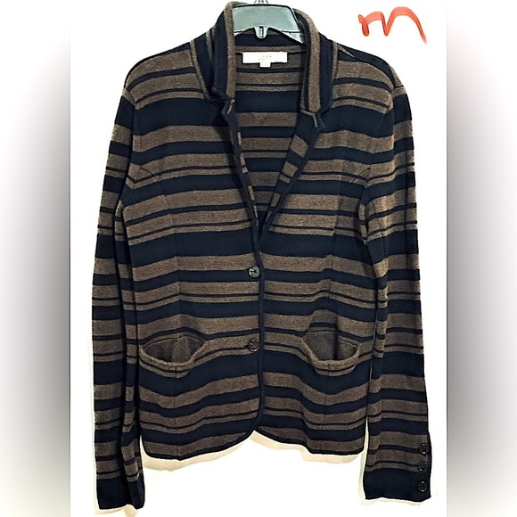 LADIES LOFT BROWN & BLACK BUTTONED JACKET - Picture 1 of 2